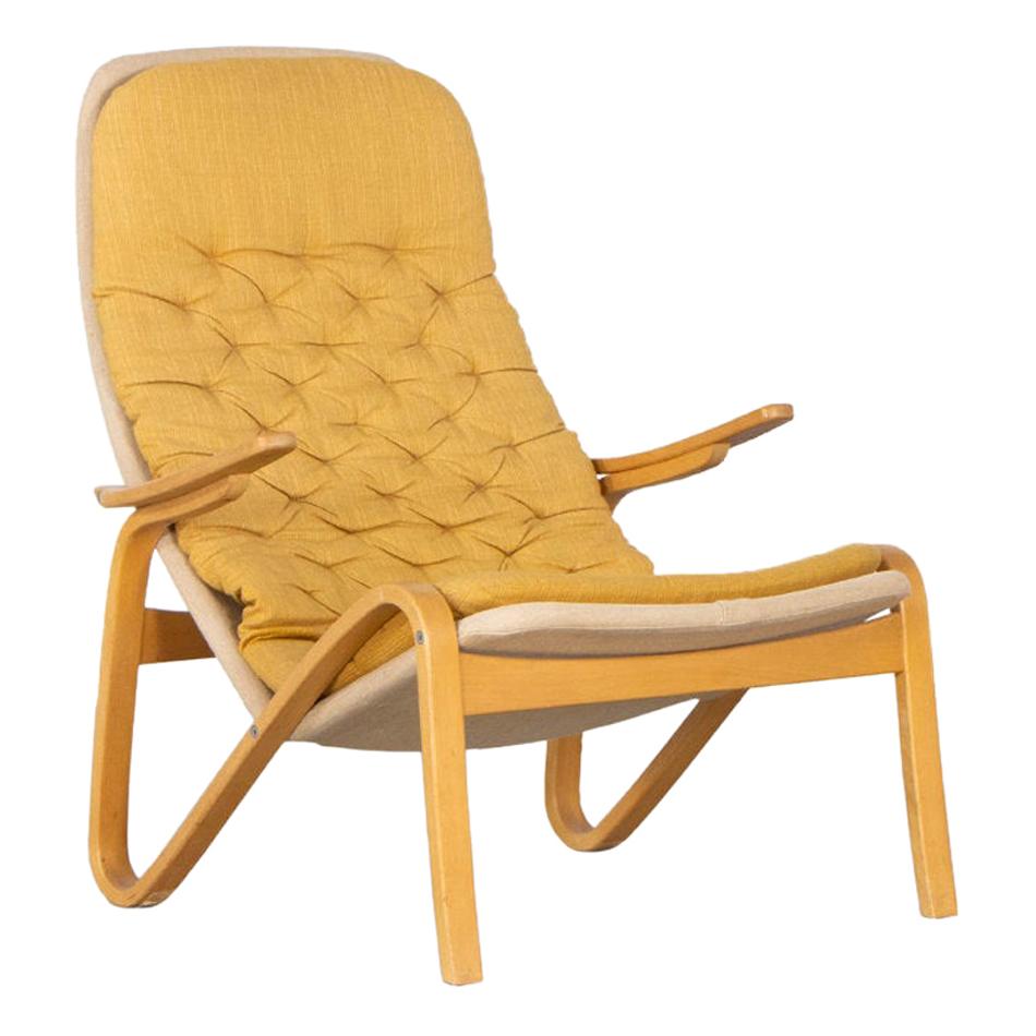 Sam Larsson Metro Lounge Chair in Plywood and Canvas / Fabric for DUX Sweden