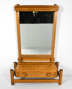 Sam Larsson Style Swedish Pine Chest & Mirror C. 1970s