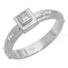 Sam Lehr 18k White Gold Matte Finish Geometric Diamond Ring