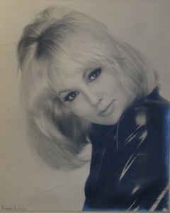 Vintage Mylene Demongeot - signed photograph, 50x40 cm.