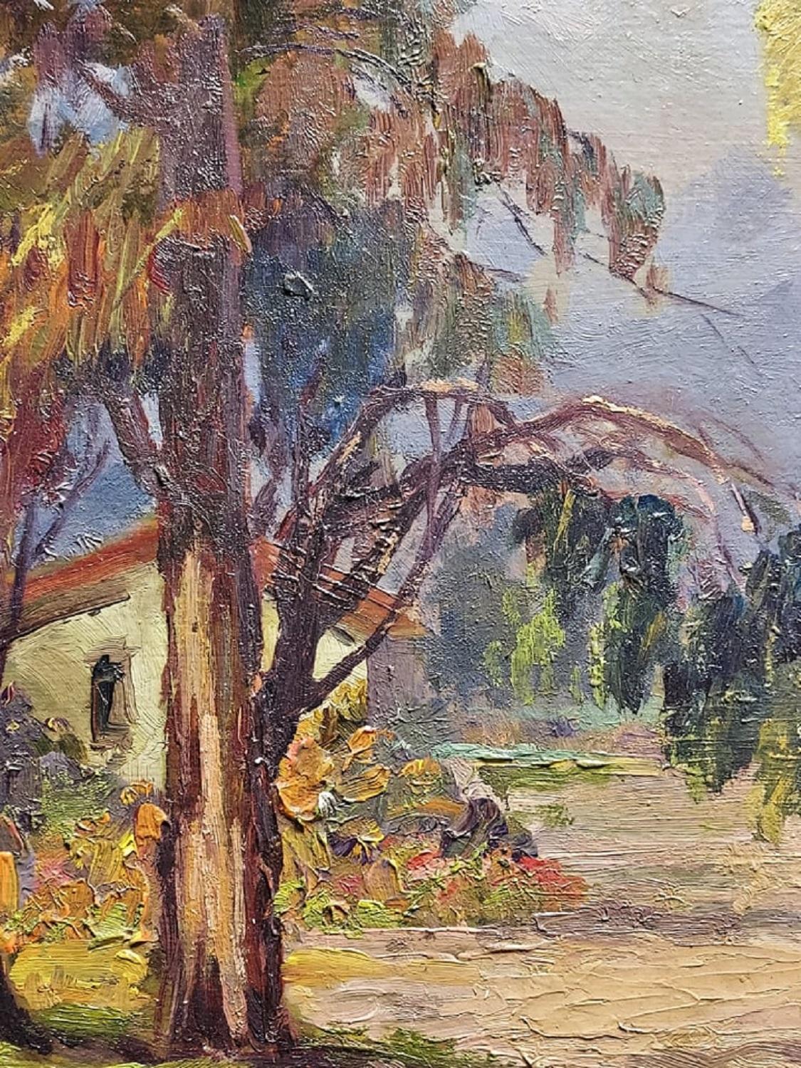 Landscape  Pasadena in CA by Sam Lyde Harris - Painting by Sam Lyde Harris 