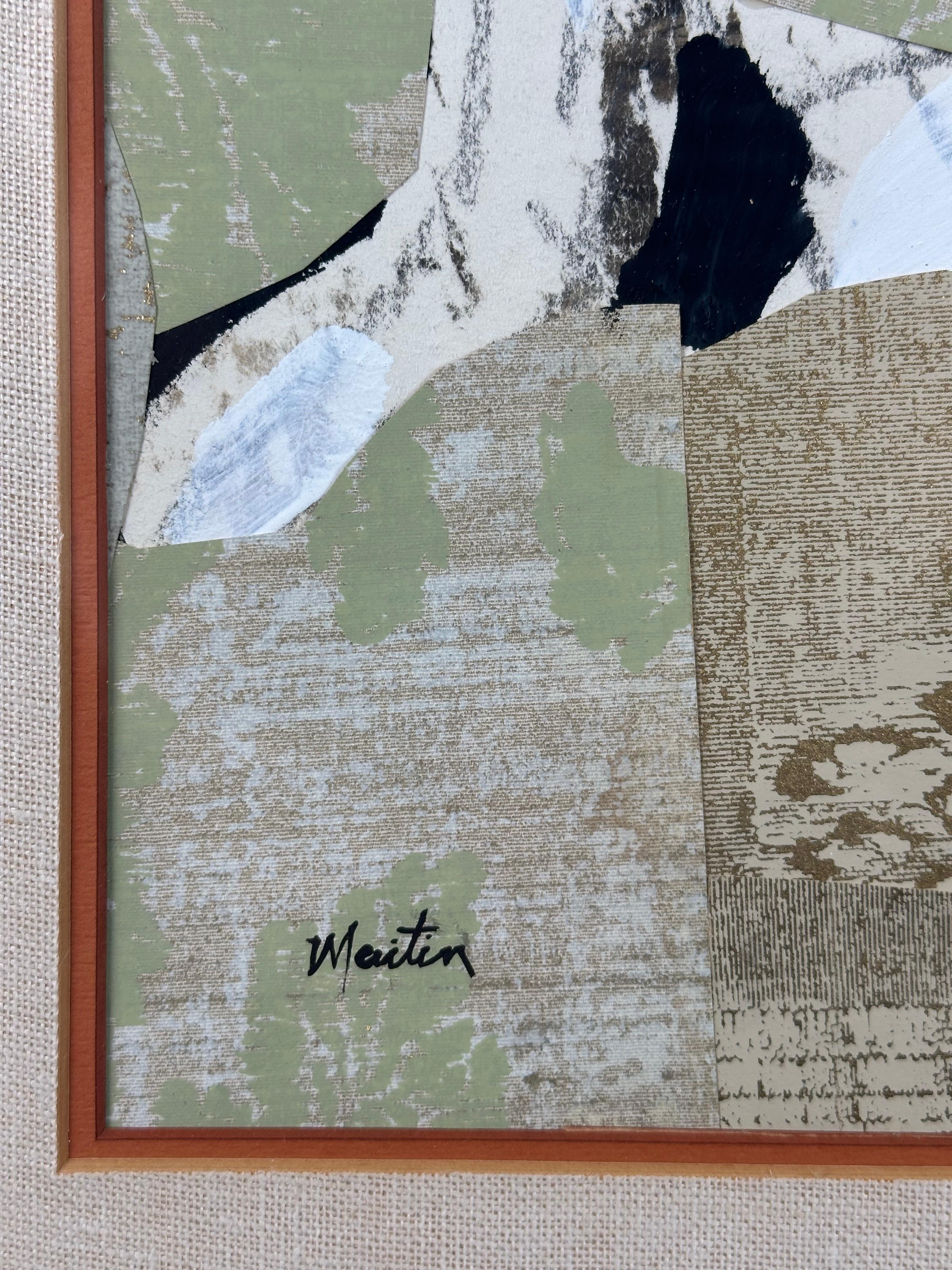 Figura seduta (collage astratto di donne). - Abstract Painting Marrone di Sam Maitin