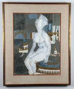 Vintage Seated Figure (Abstract Woman Collage).