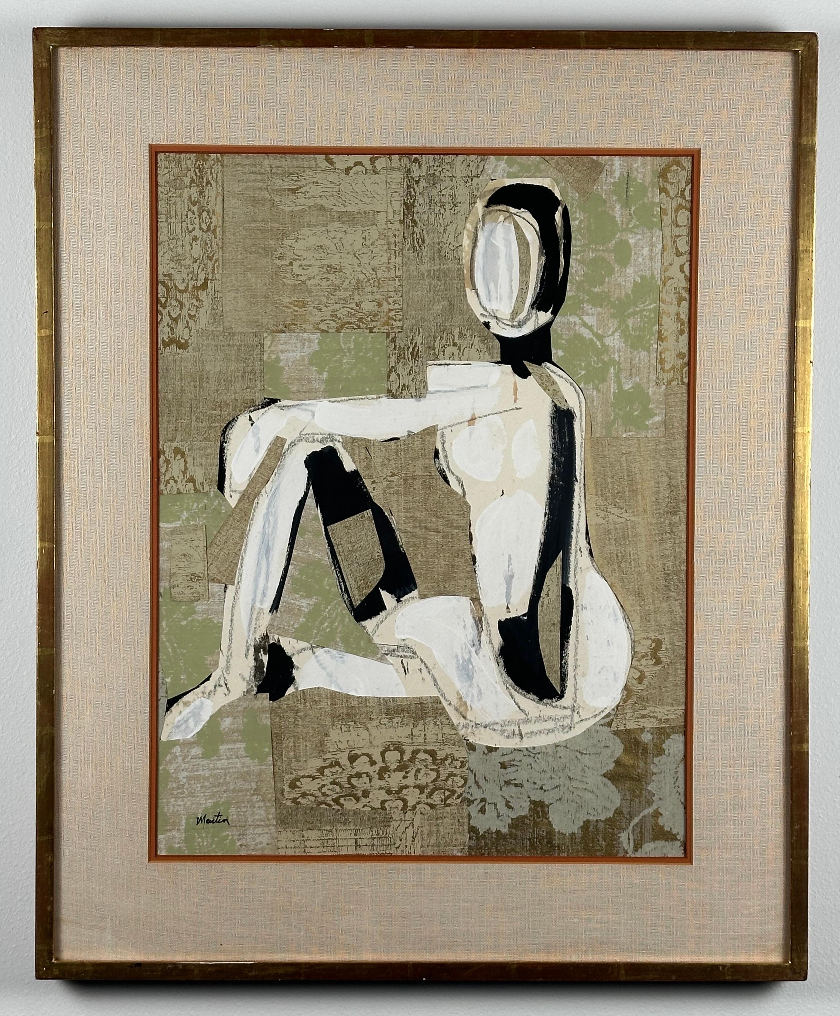Figura sentada (Collage de mujer abstracta).