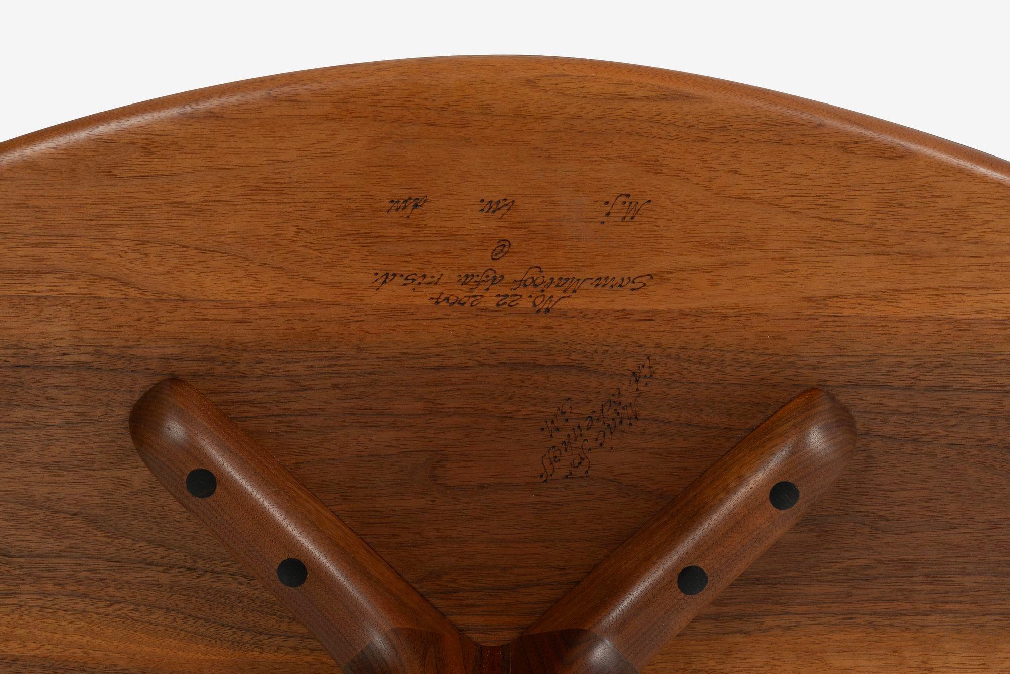 Sam Maloof American Craft Occasional Table in Oiled Walnut 2004 For Sale 2