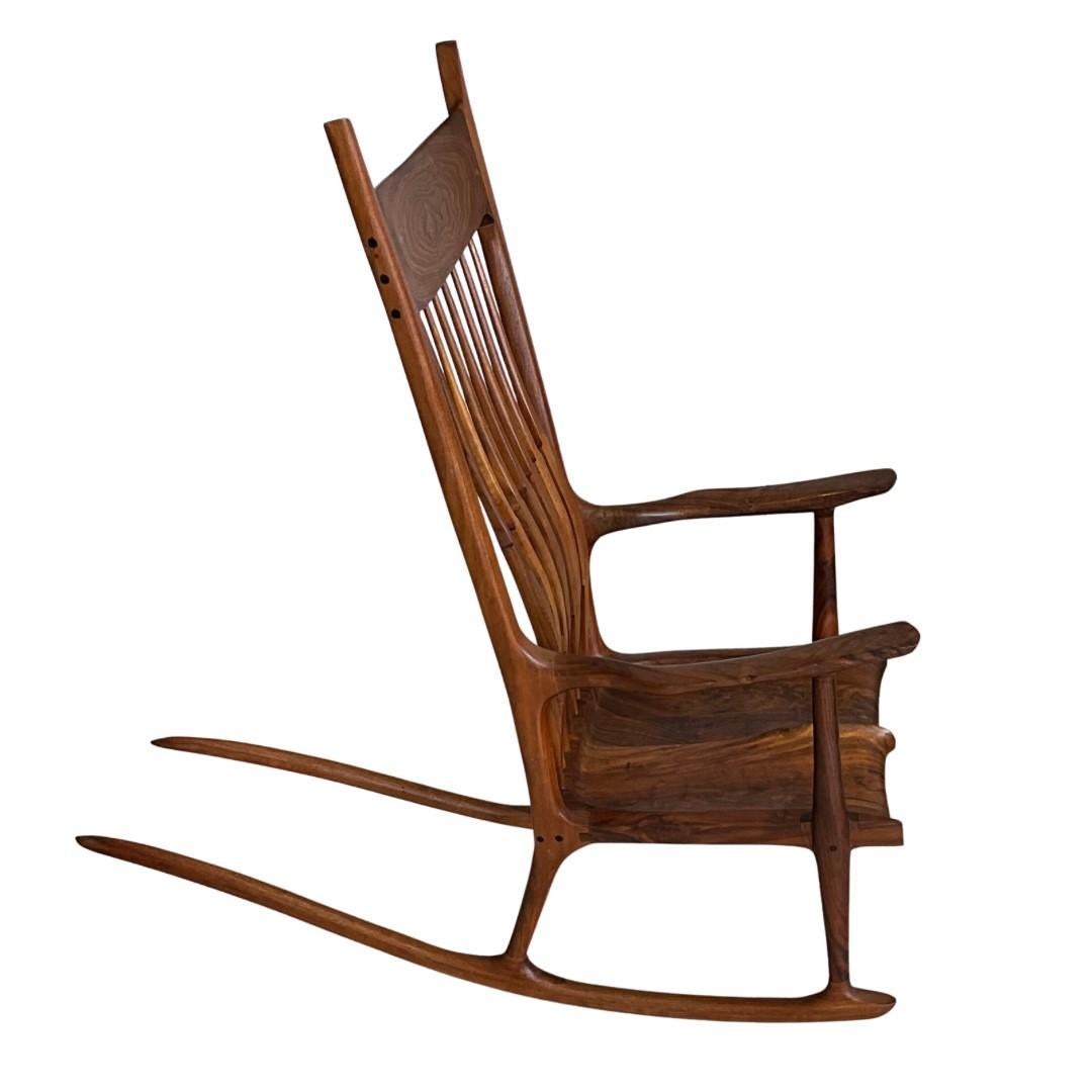 Stephen Malm 

Rocking Chair made with Black Walnut Wood

Hand-Crafted & Created by the Artist

Featuring Extra Long Rocking Legs


     Height: 46