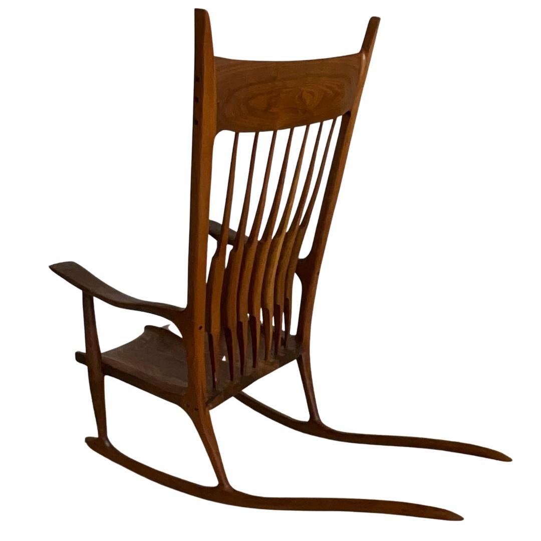 Mid-Century Modern Chaise à bascule « Evans » de style Sam Maloof en vente