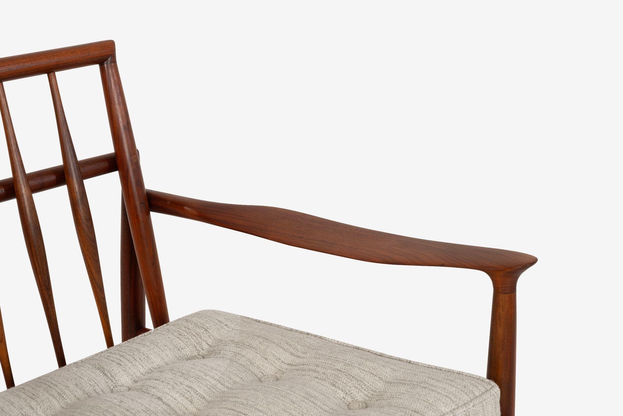 Sedia da salotto Sam Maloof Hunter in noce massiccio oliato  1950s in vendita 3