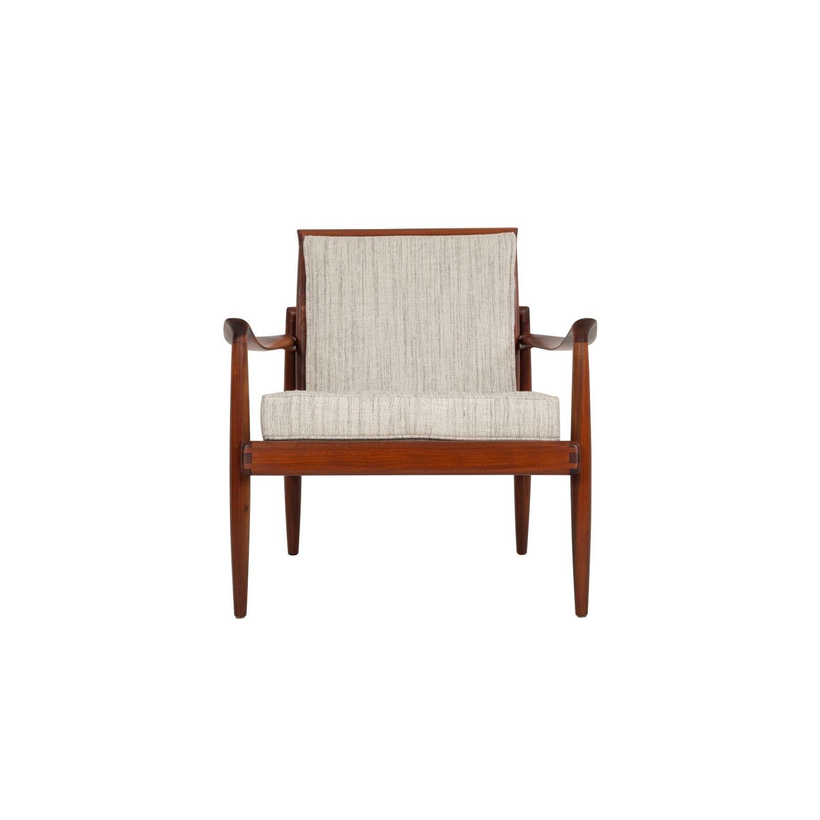 Mid-Century moderno Sedia da salotto Sam Maloof Hunter in noce massiccio oliato  1950s in vendita