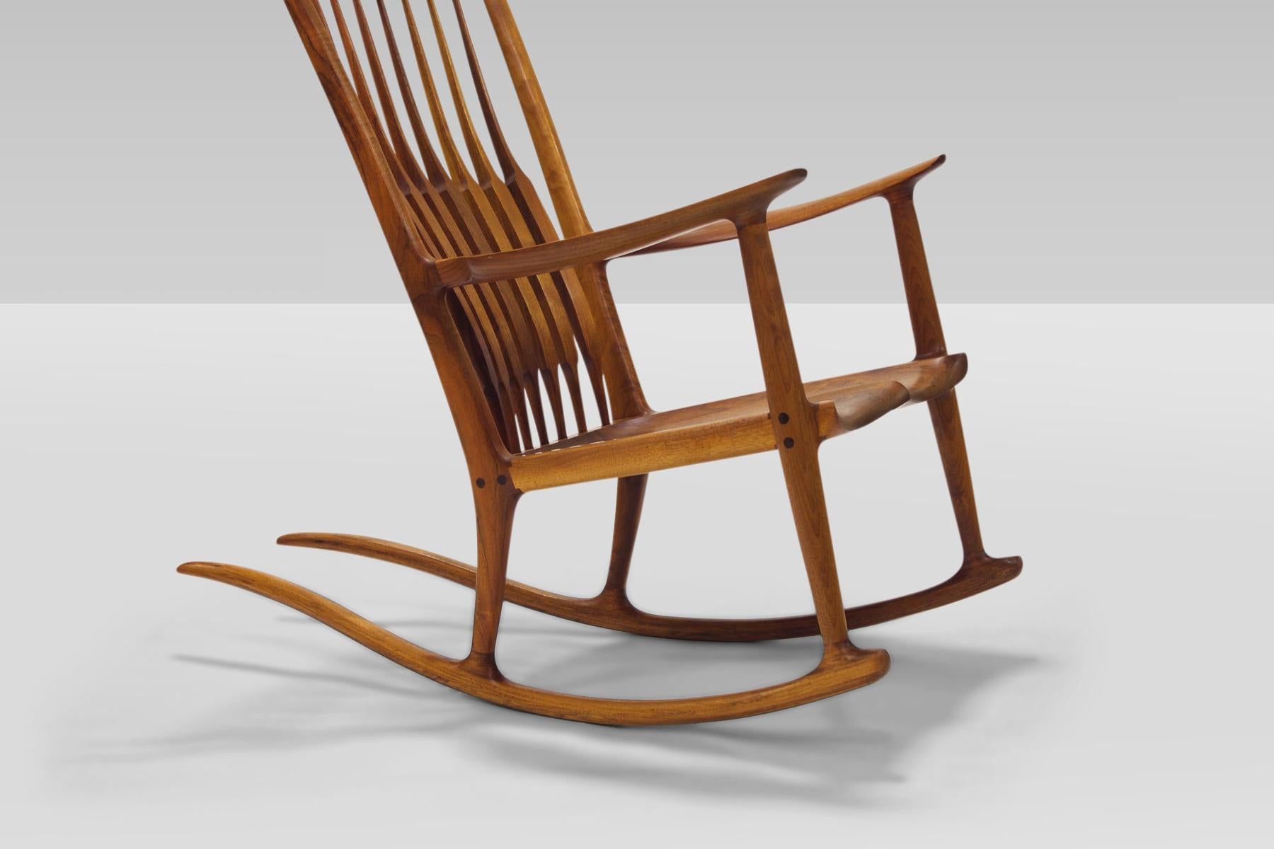 Walnut Sam Maloof Rocking Chair 1979 , With Special Provenance. For Sale