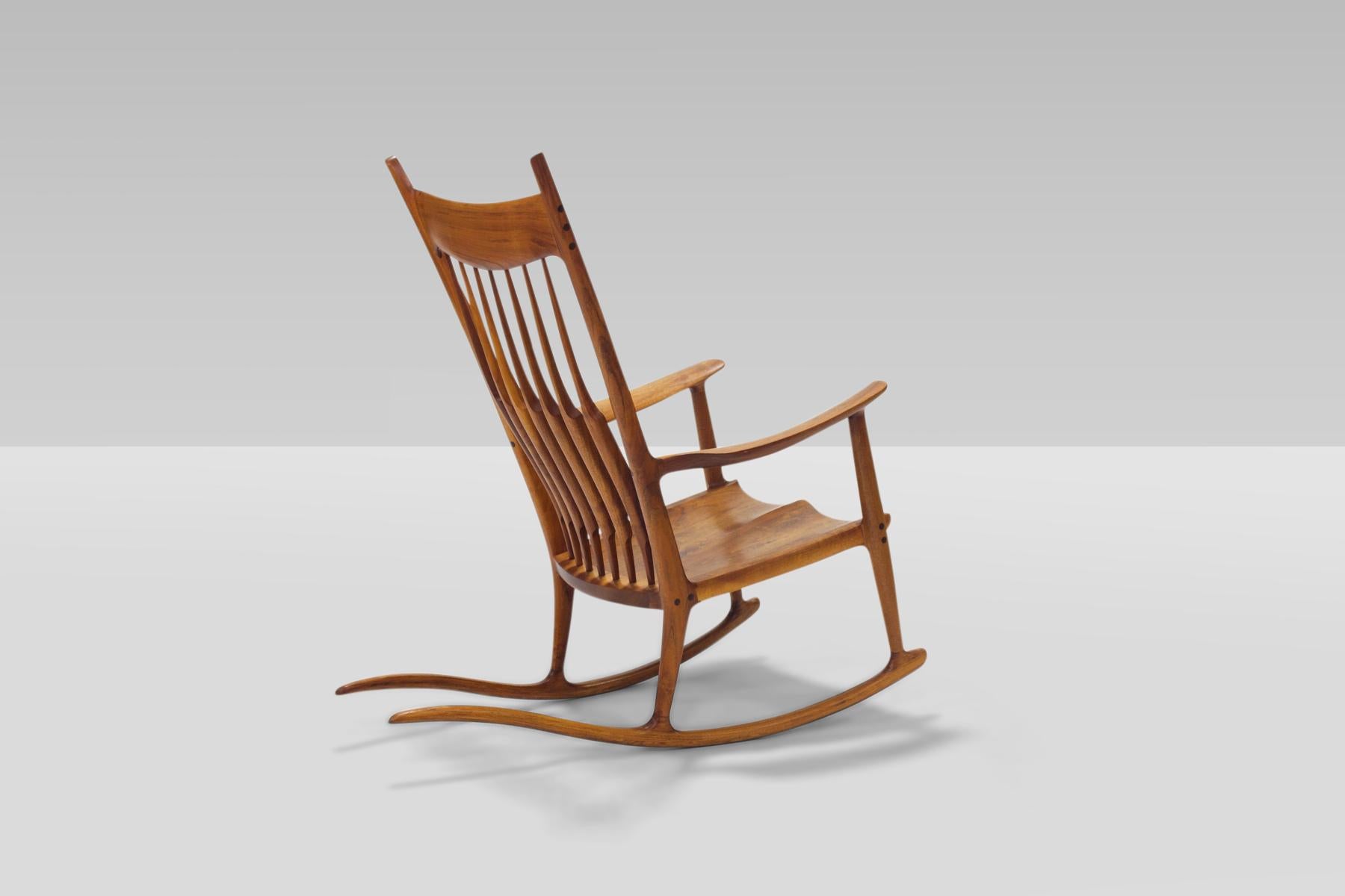 Mid-Century Modern Sam Maloof Rocking Chair 1979 , With Special Provenance. For Sale