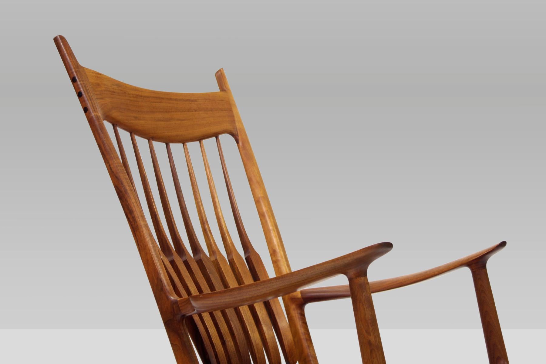 American Sam Maloof Rocking Chair 1979 , With Special Provenance. For Sale