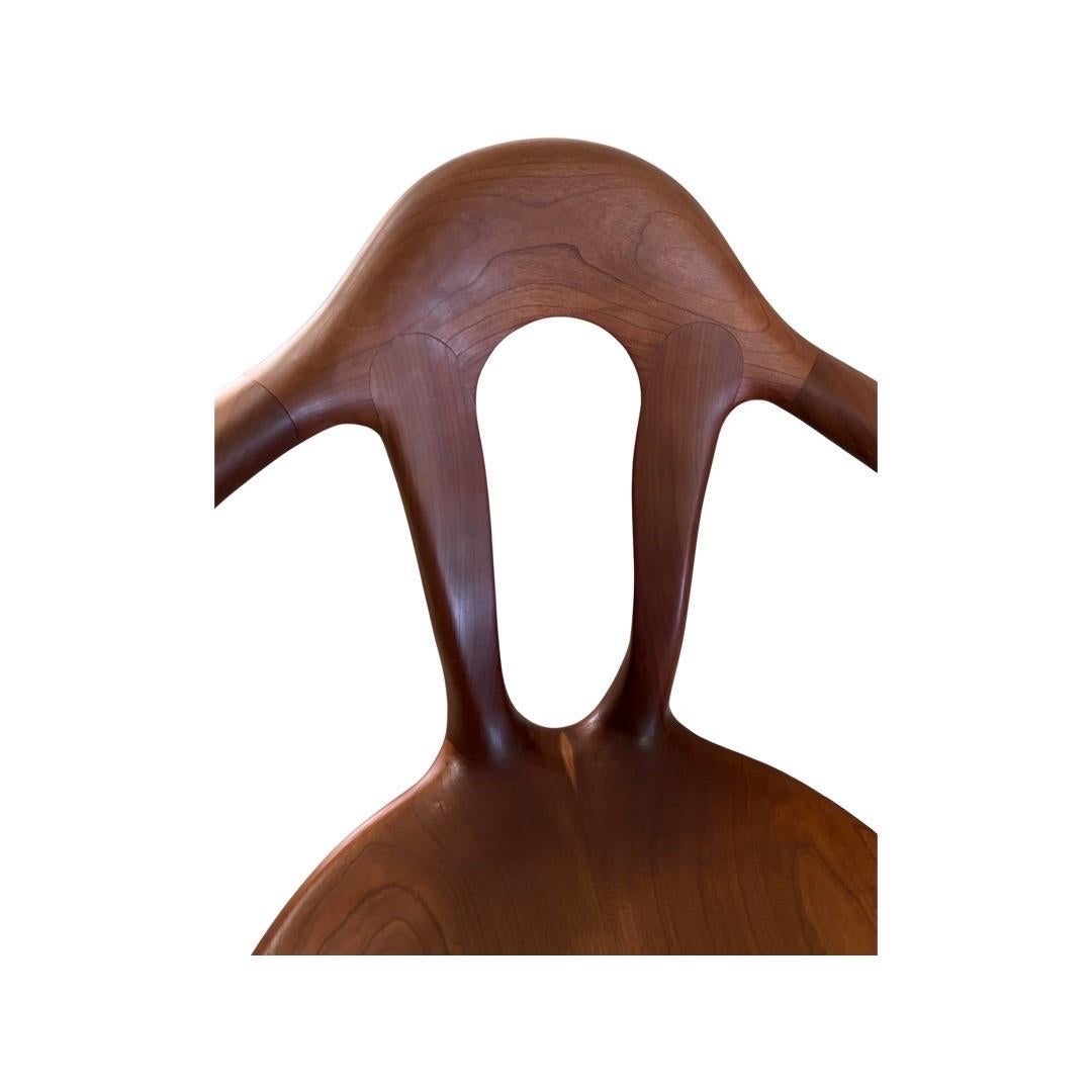 20th Century Sam Maloof Style “Female Form” Sculptural Walnut Modern Armchair For Sale