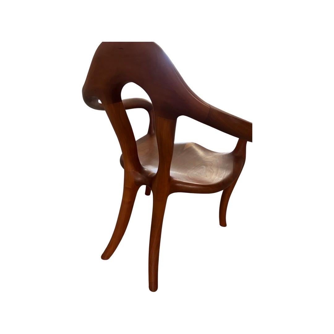 Sam Maloof Style “Female Form” Sculptural Walnut Modern Armchair For Sale 1