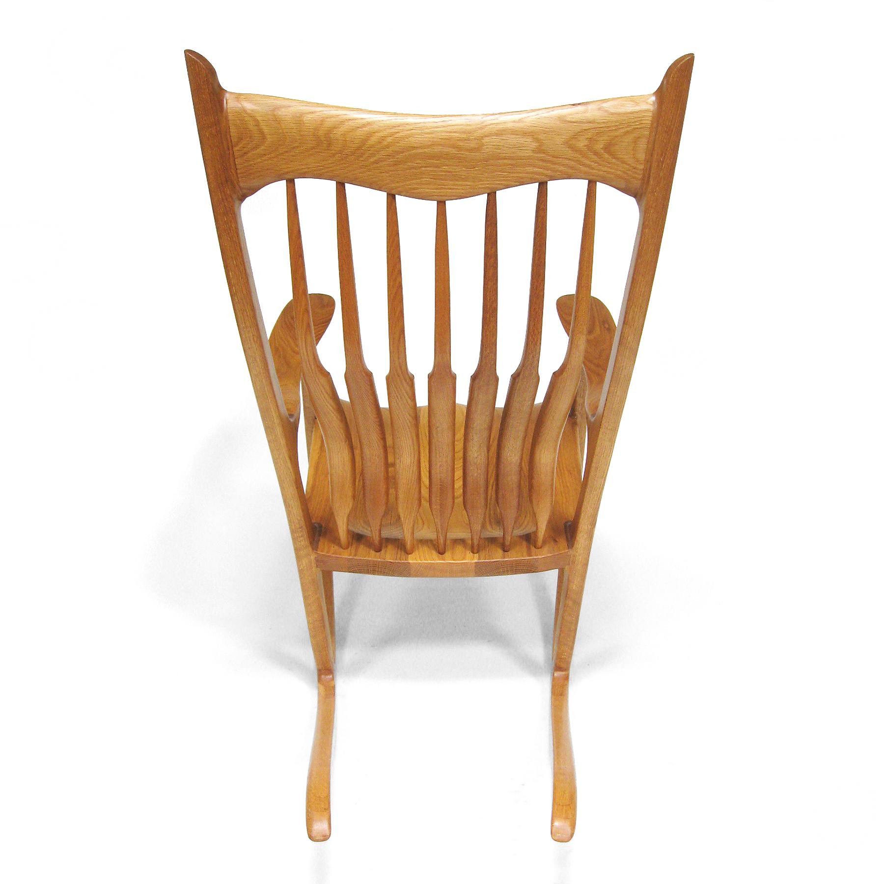 American Sam Maloof Style Rocking Chair in White Oak