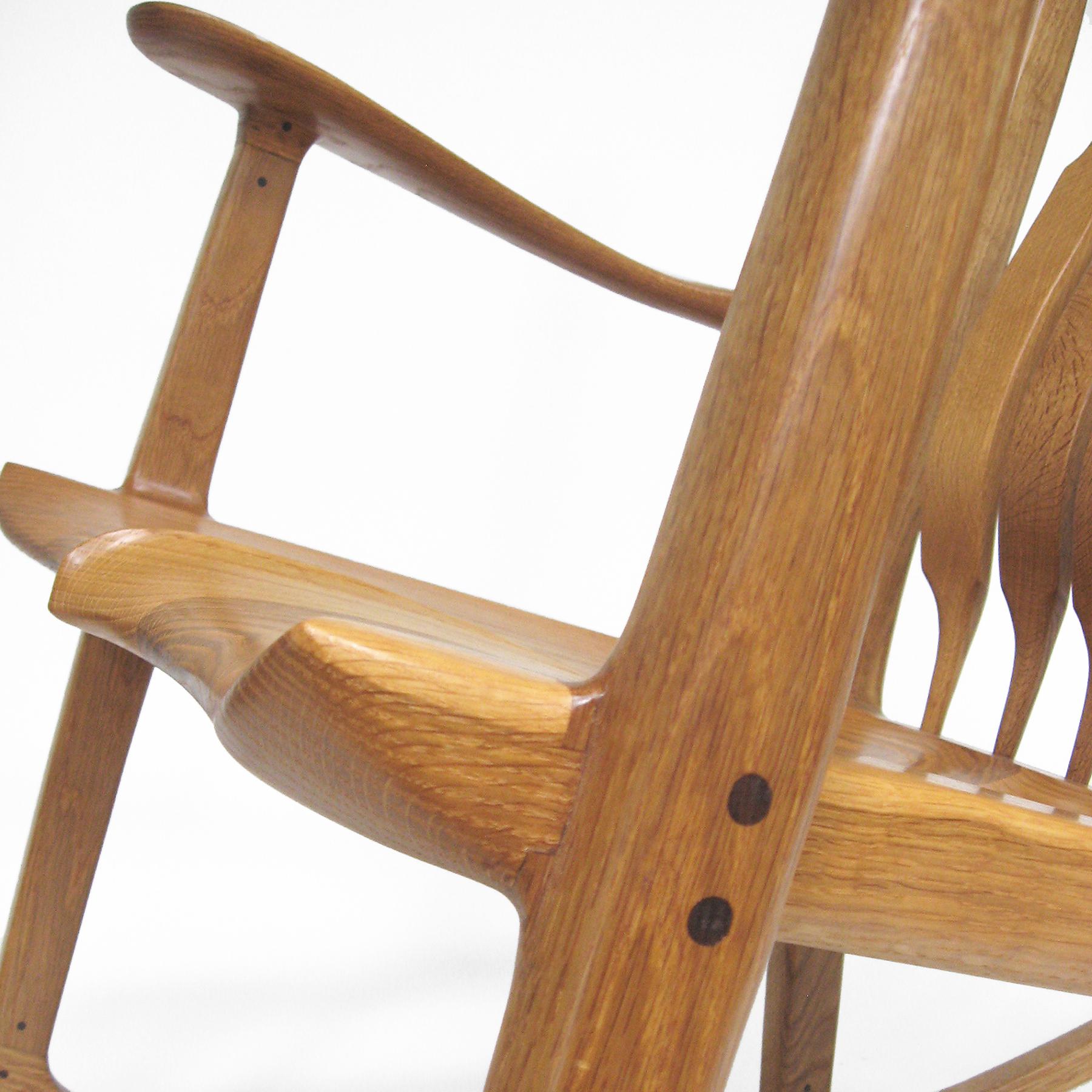 Sam Maloof Style Rocking Chair in White Oak 1