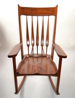 Sam Maloof Style Sculptural Rocking Chair 1979 American Walnut Arts & Crafts