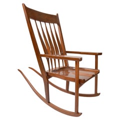 Skulpturaler Schaukelstuhl im Sam Maloof-Stil 1979 Amerikanischer Nussbaum Arts & Crafts