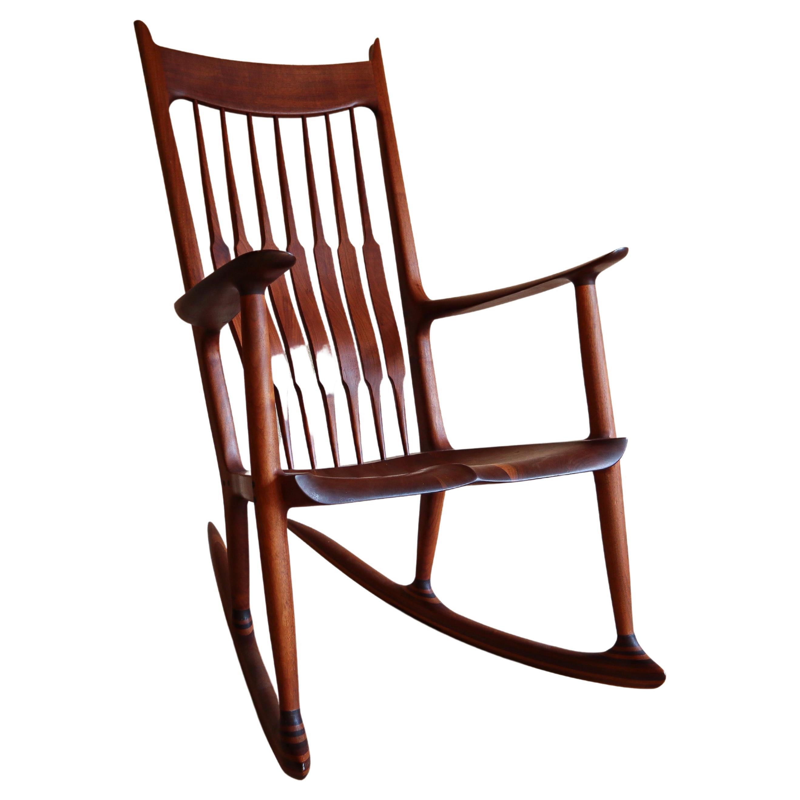Sam Maloof Style Solid Walnut Rocking Chair
