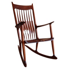 Sam Maloof Style Solid Walnut Rocking Chair