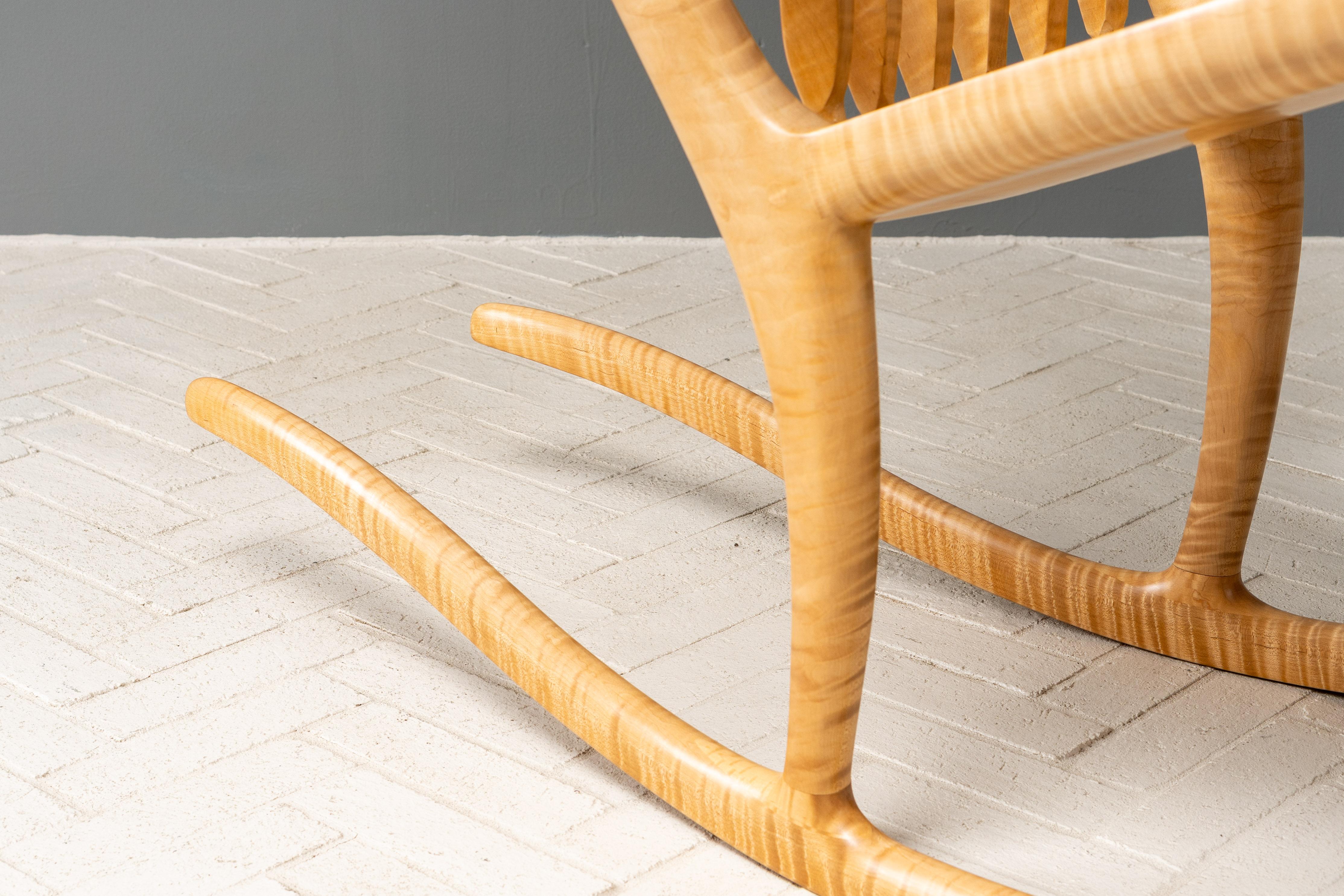 Mecedora de arce estilo tigre Sam Maloof en venta 3