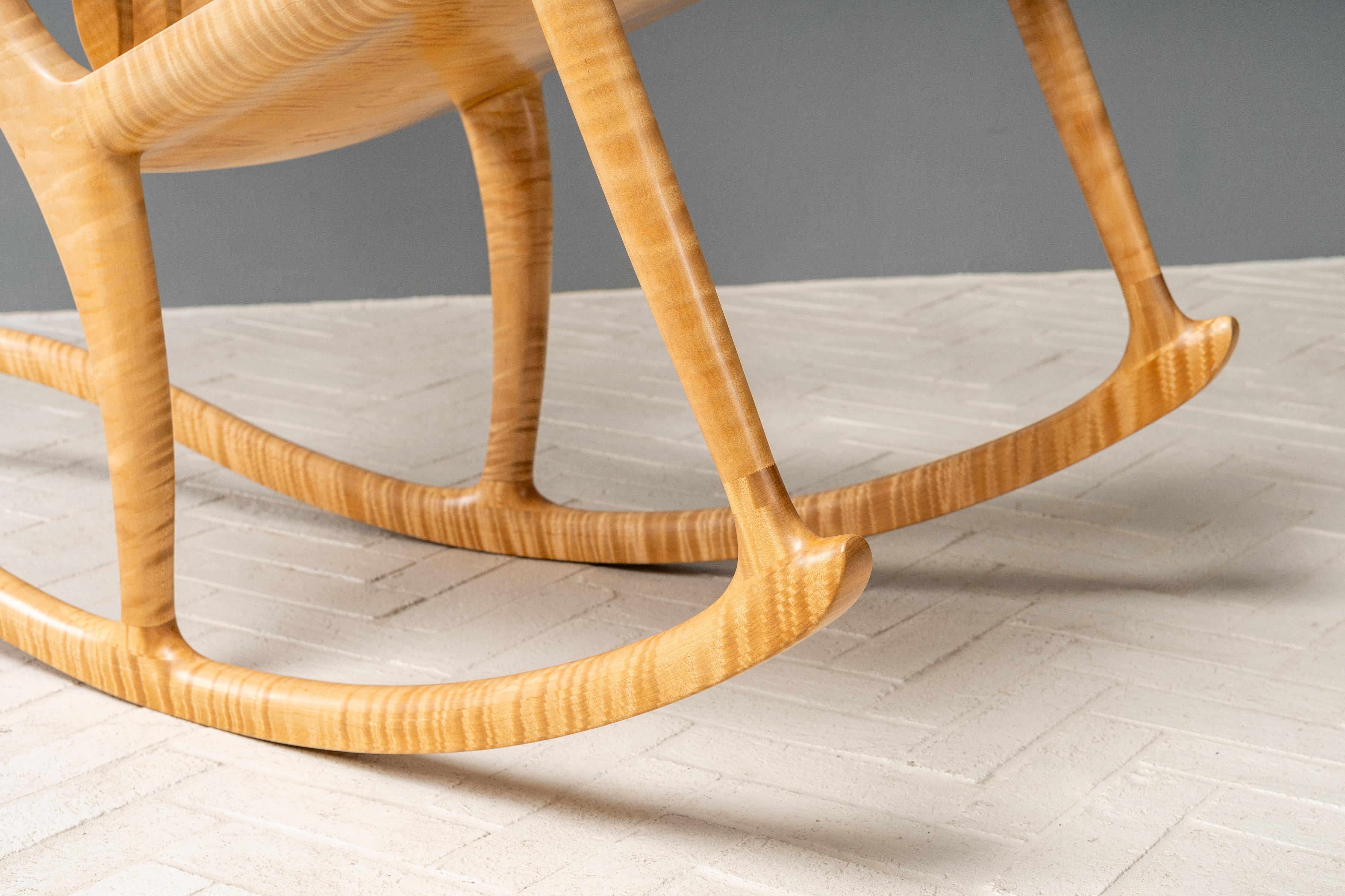 Mecedora de arce estilo tigre Sam Maloof en venta 6