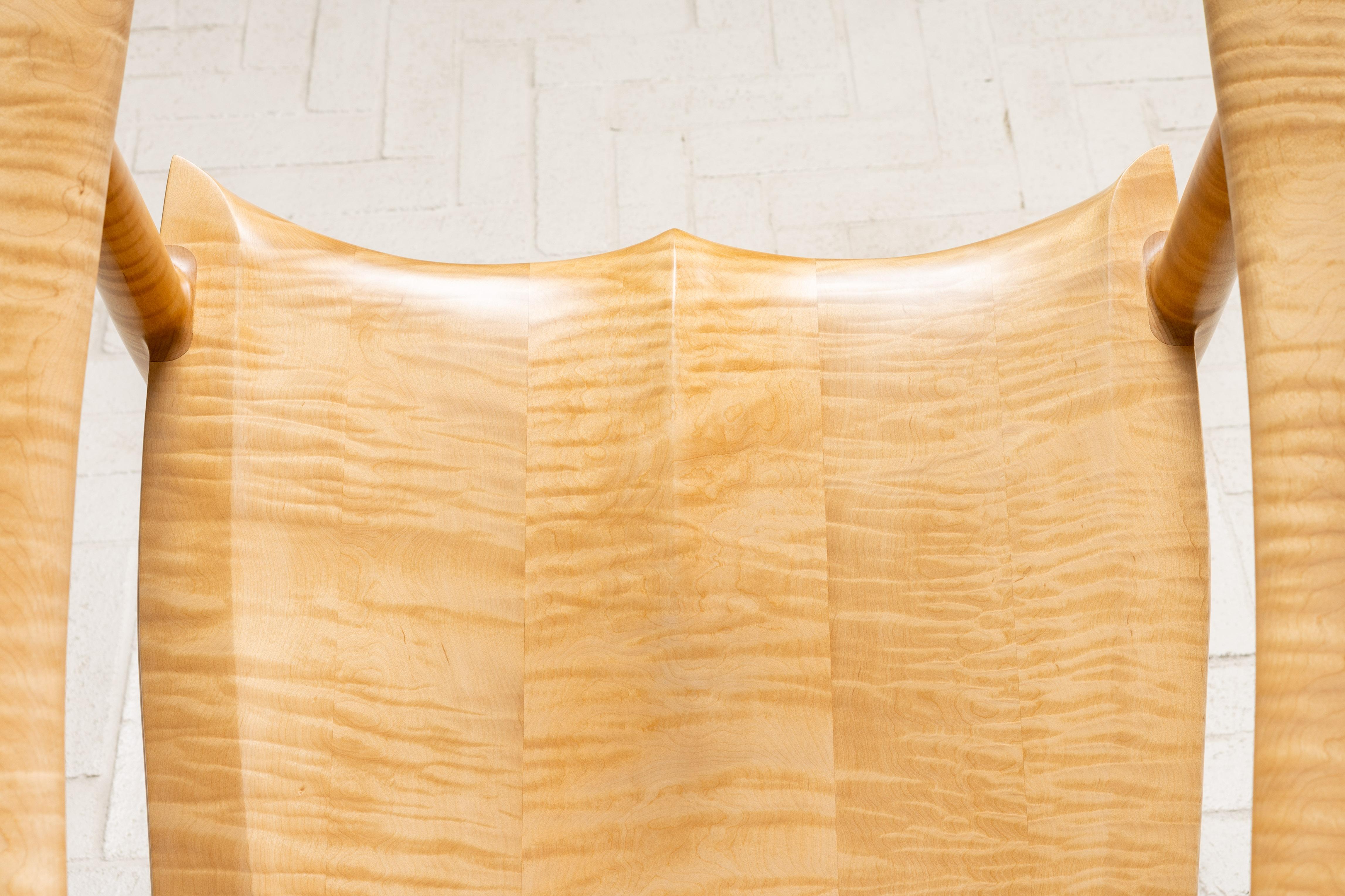 Mecedora de arce estilo tigre Sam Maloof en venta 7