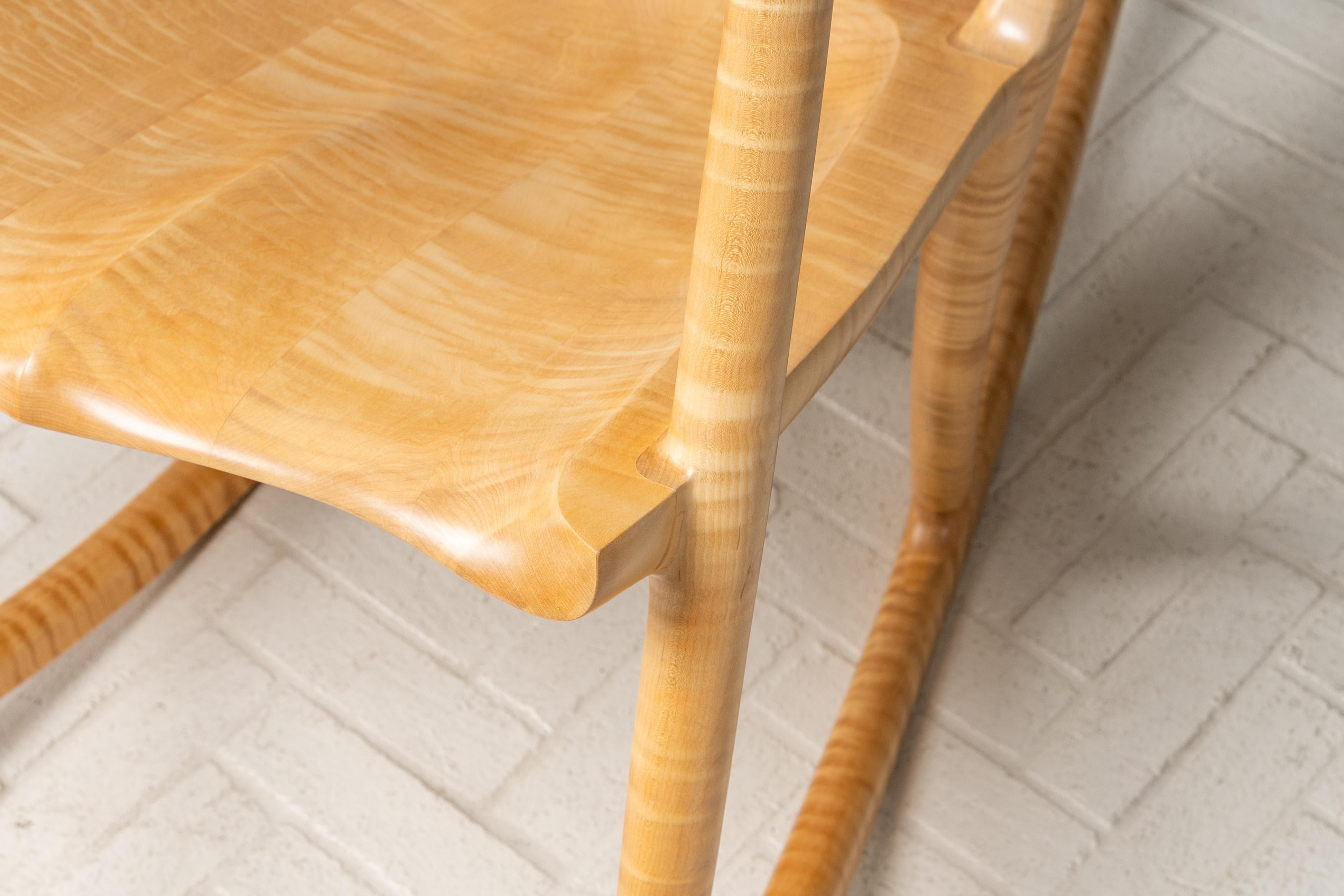Mecedora de arce estilo tigre Sam Maloof en venta 10