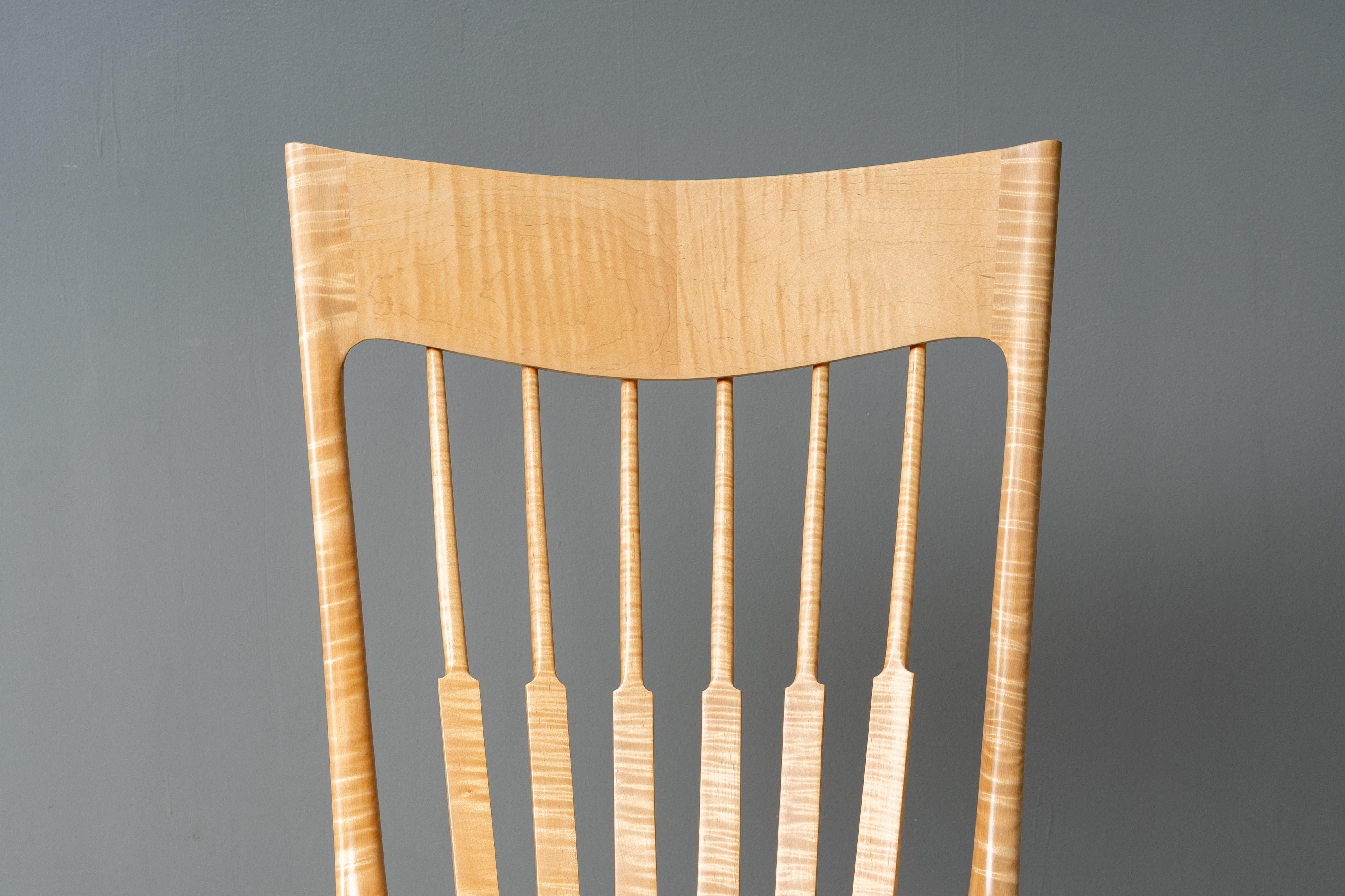 Mecedora de arce estilo tigre Sam Maloof en Bueno estado para la venta en Cambridge, US