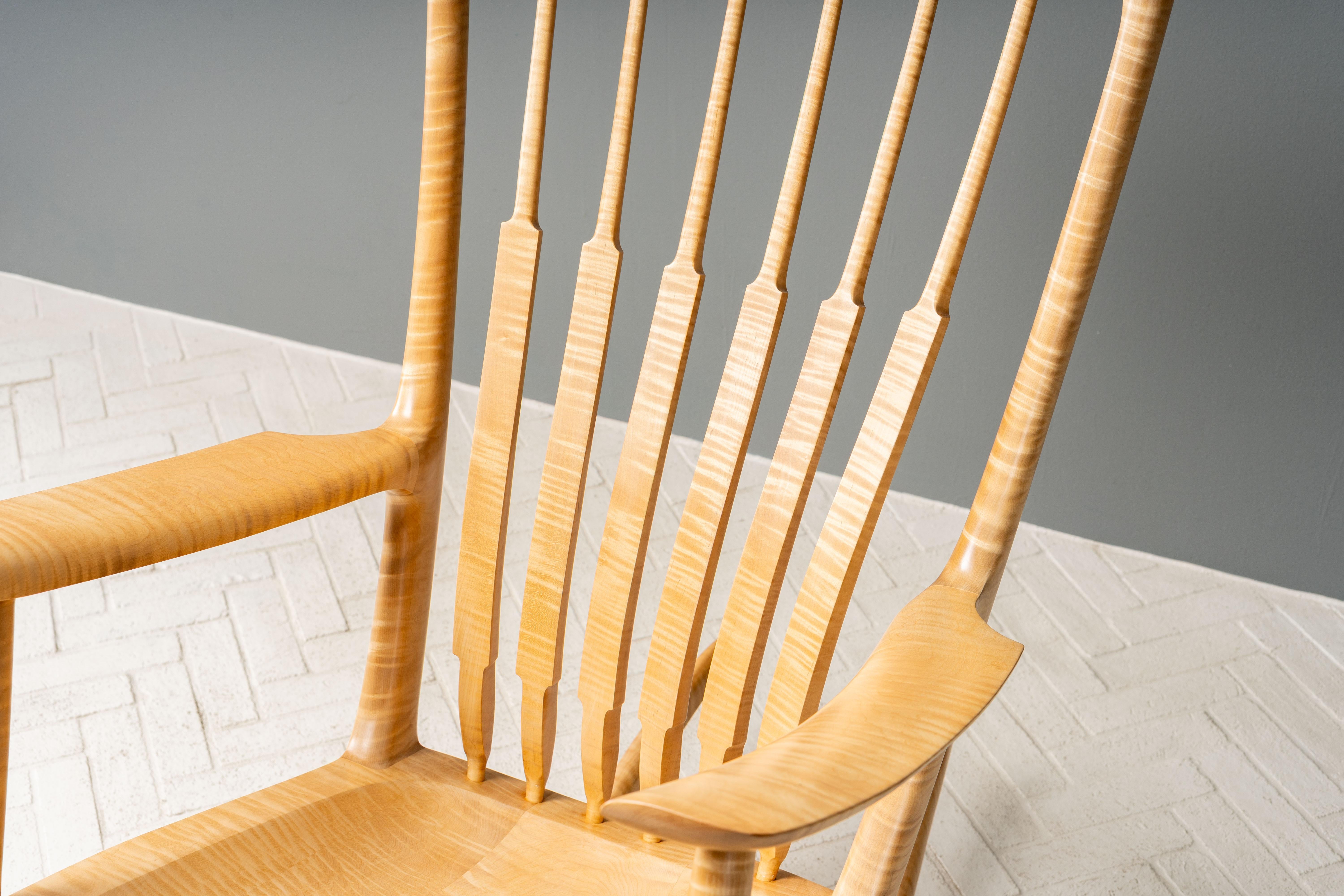 Mecedora de arce estilo tigre Sam Maloof Arce en venta