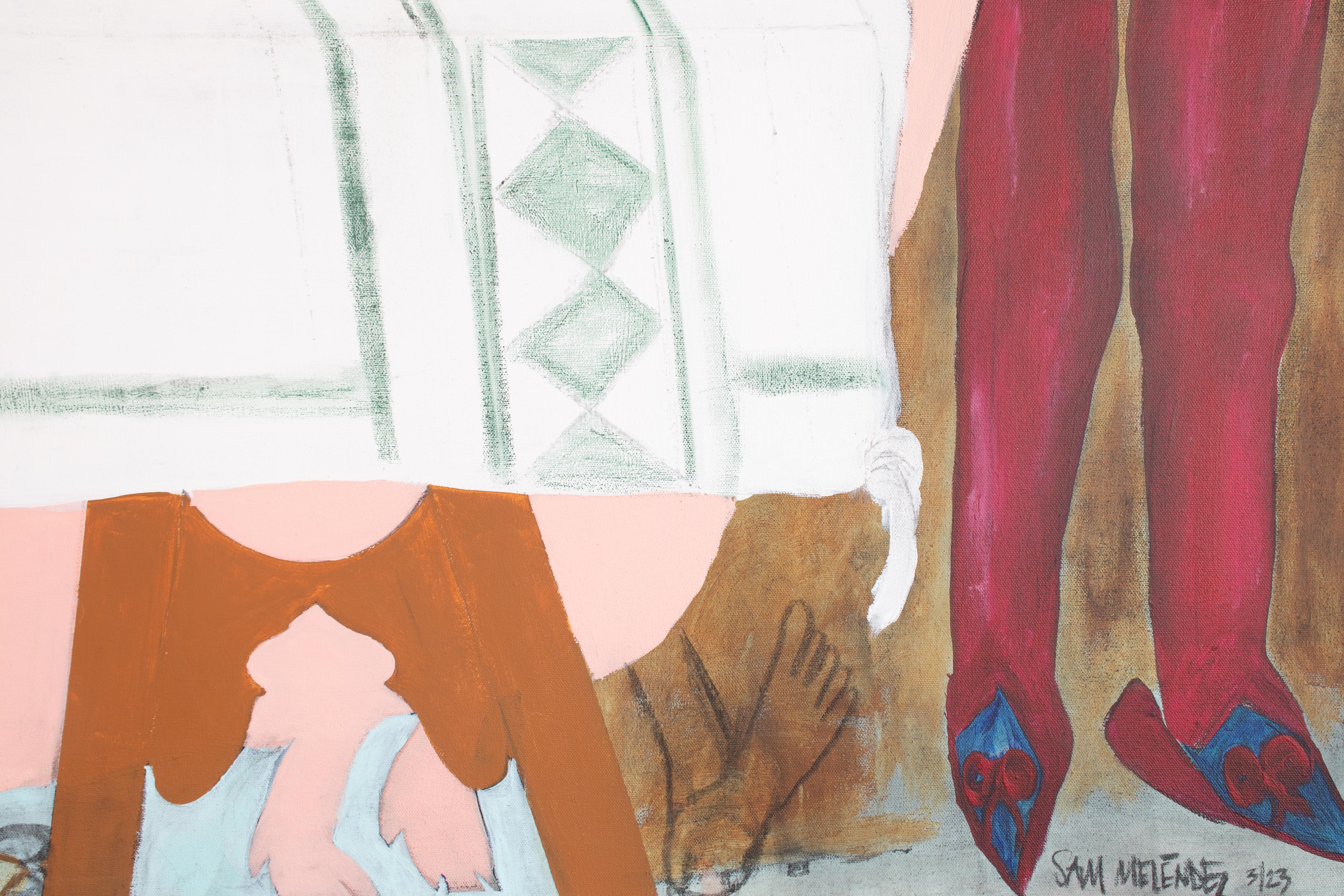 RSVP'D - Figurative Painting Beige di Sam Melendez