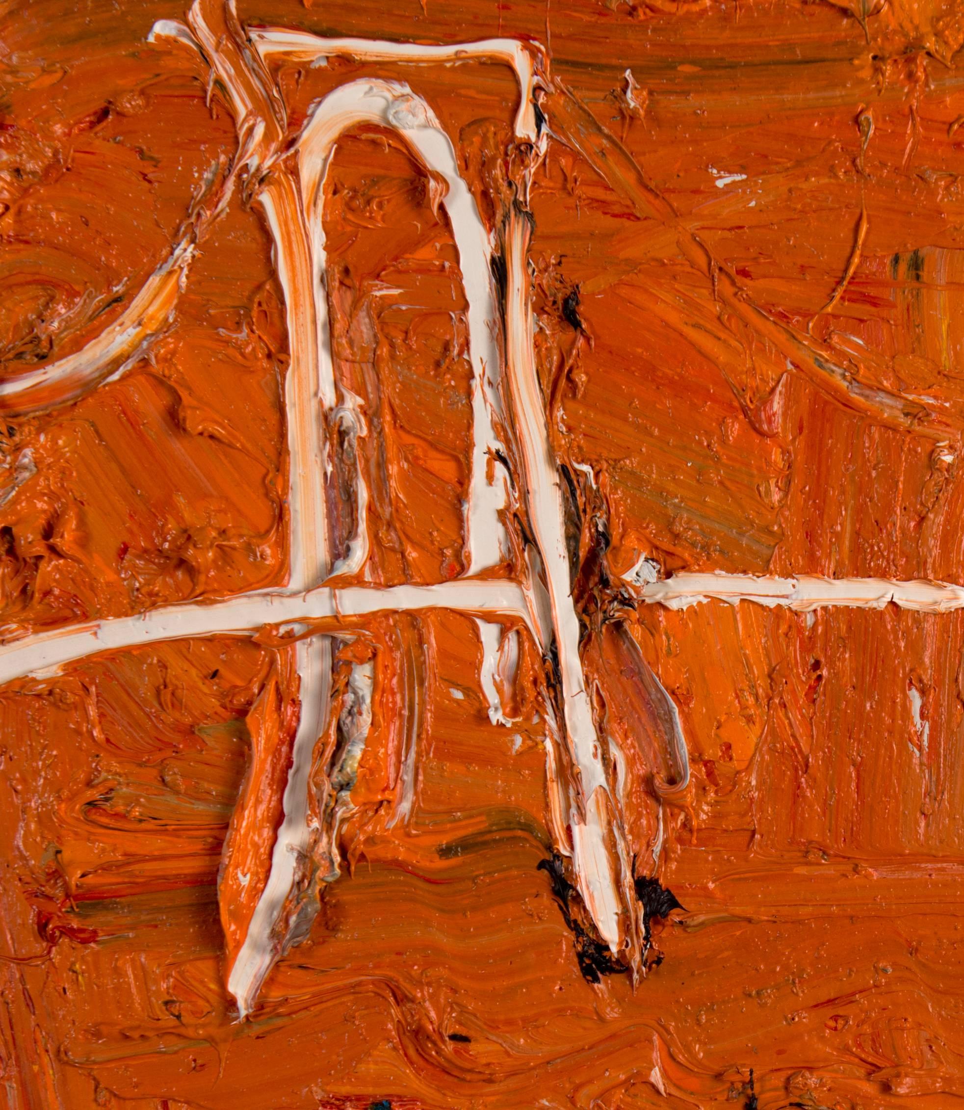 Orange Bridge - Contemporary Painting by Sam Messer