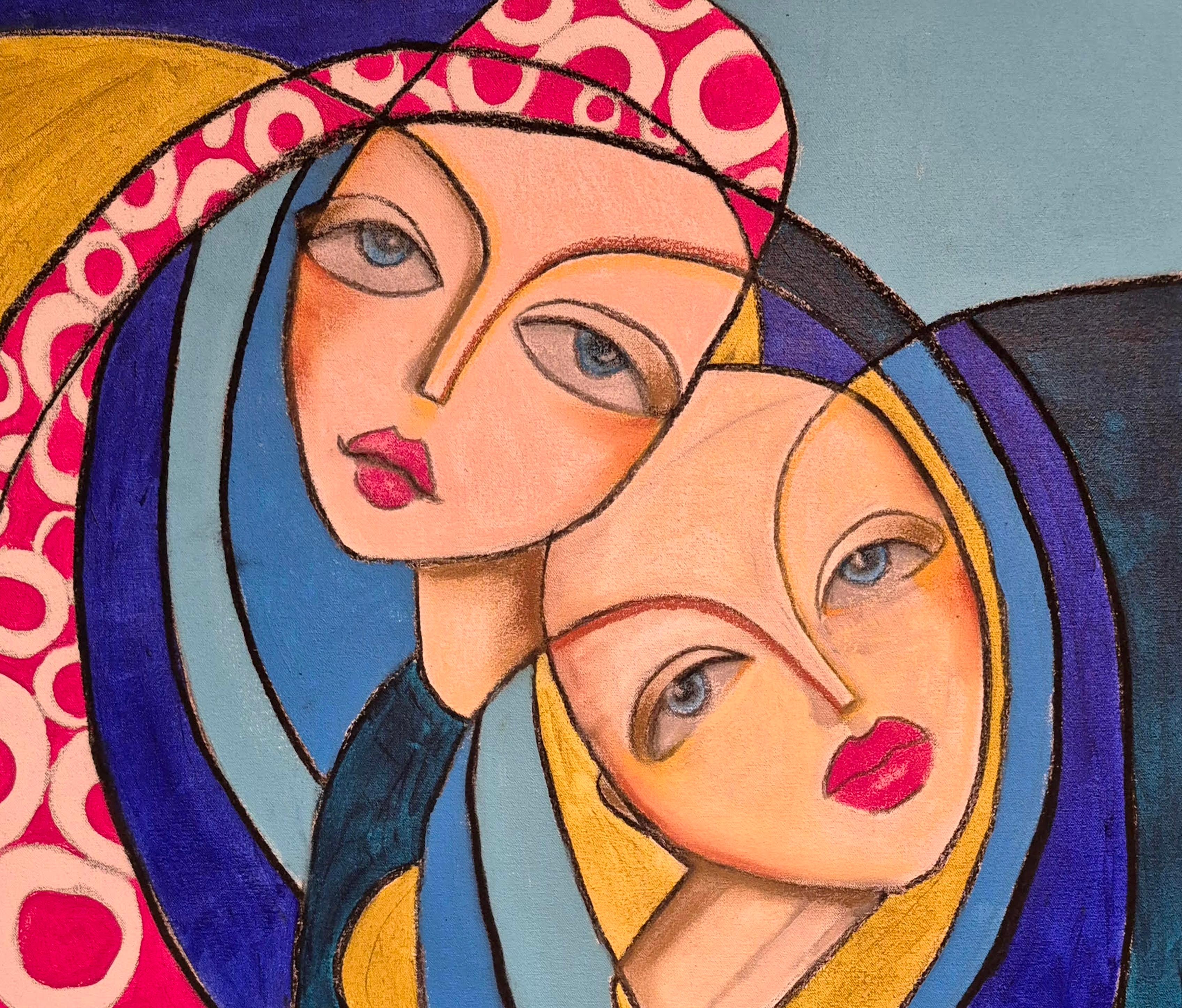 "Lily and Grace" Contemporary Figurative Oil Painting