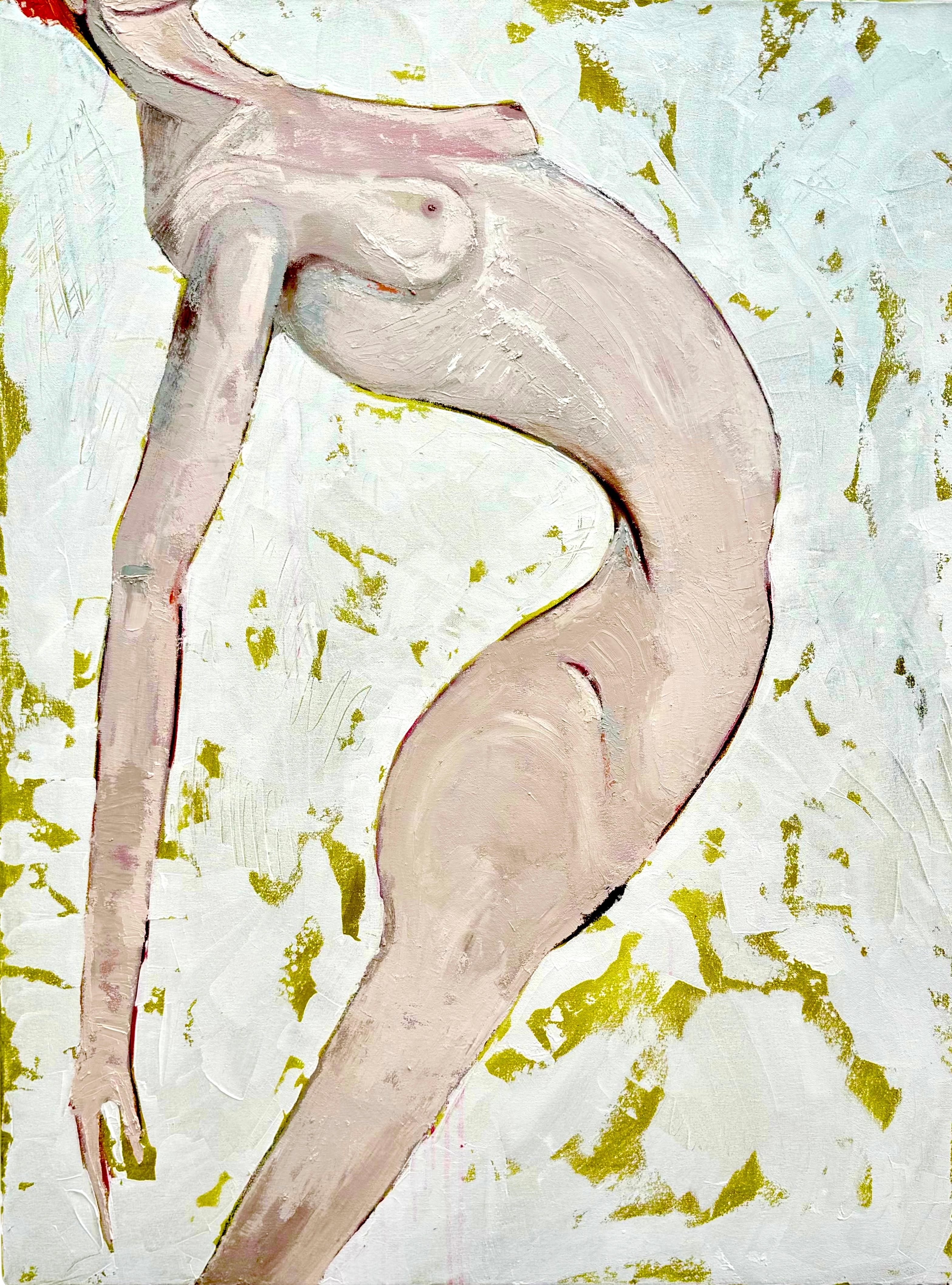 Étiré :  Peinture à l'huile figurative contemporaine