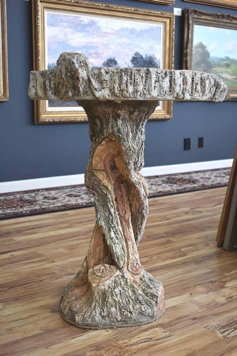Sam Murray Faux Bois Bird Bath San Antonio Texas Artist Concrete Sculpture Yard Art at 1stDibs