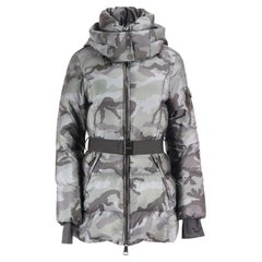 Sam. Nyc Belted Camouflage Print Quilted Shell Down Jacket Large