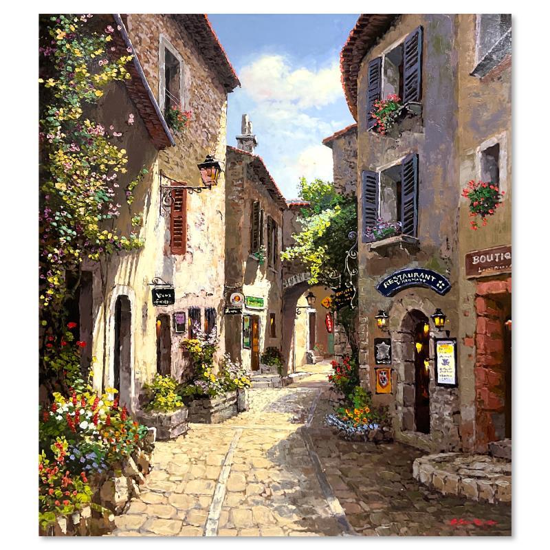 "Morning in Provence" Hand Embellished Limited Edition Printer's Proof on Canvas - Mixed Media Art by Sam Park