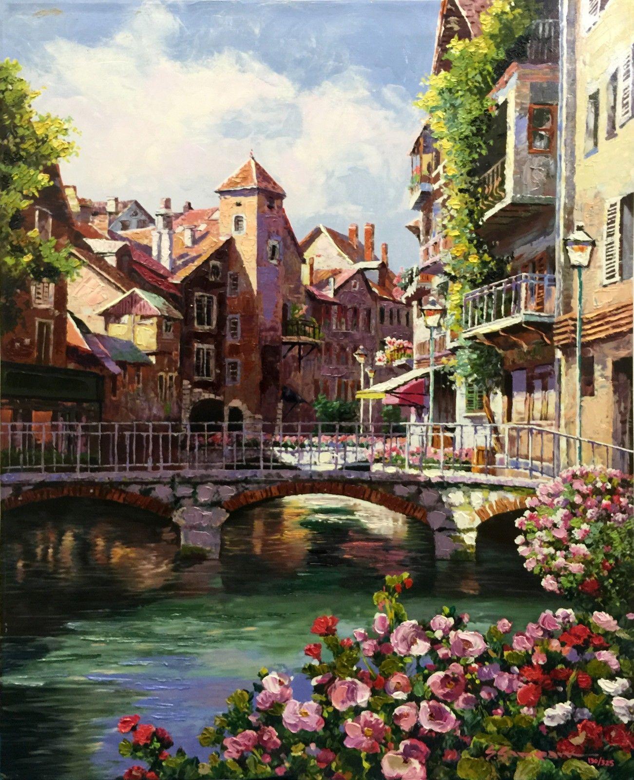 Sam Park Landscape Print - ANNECY (HAND EMBELLISHED)