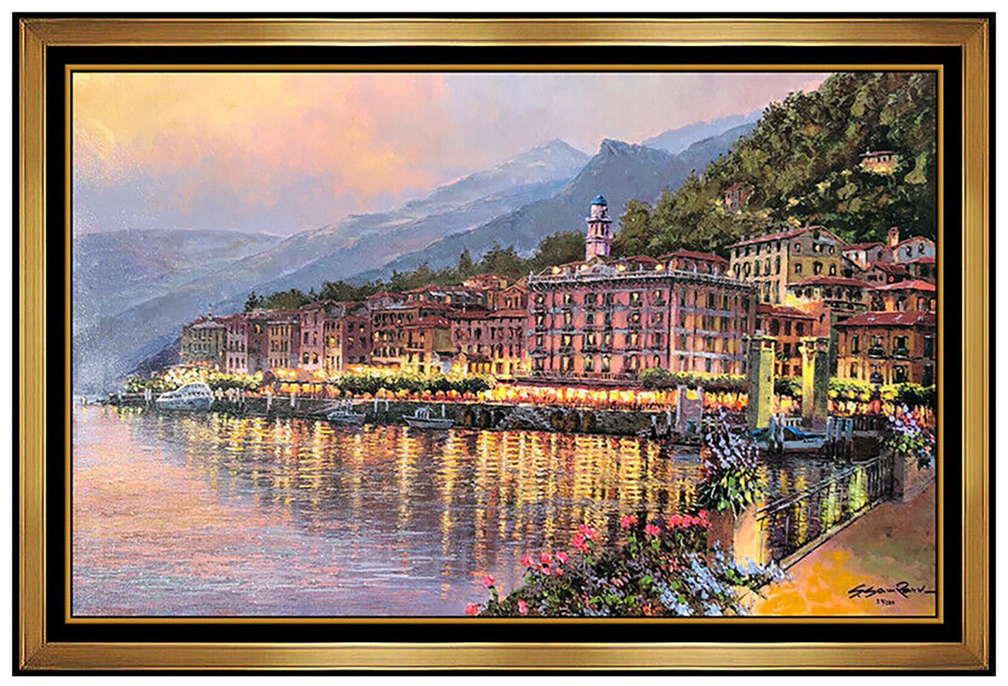 Sam Park Bellagio Twilight Giclee on Canvas Signed Large Art For Sale 1