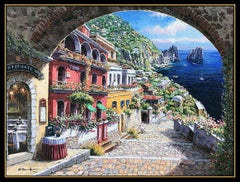 Sam Park Original Giclee on Canvas Signed Large Archway Capri Art