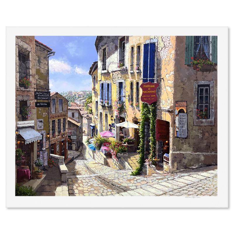 "St Emilion" is a limited edition printer's proof on paper by Sam Park, numbered and hand signed by the artist. Includes Letter of Authenticity. Measures approx. 40.5" x 49" (border), 36" x 45" (image).