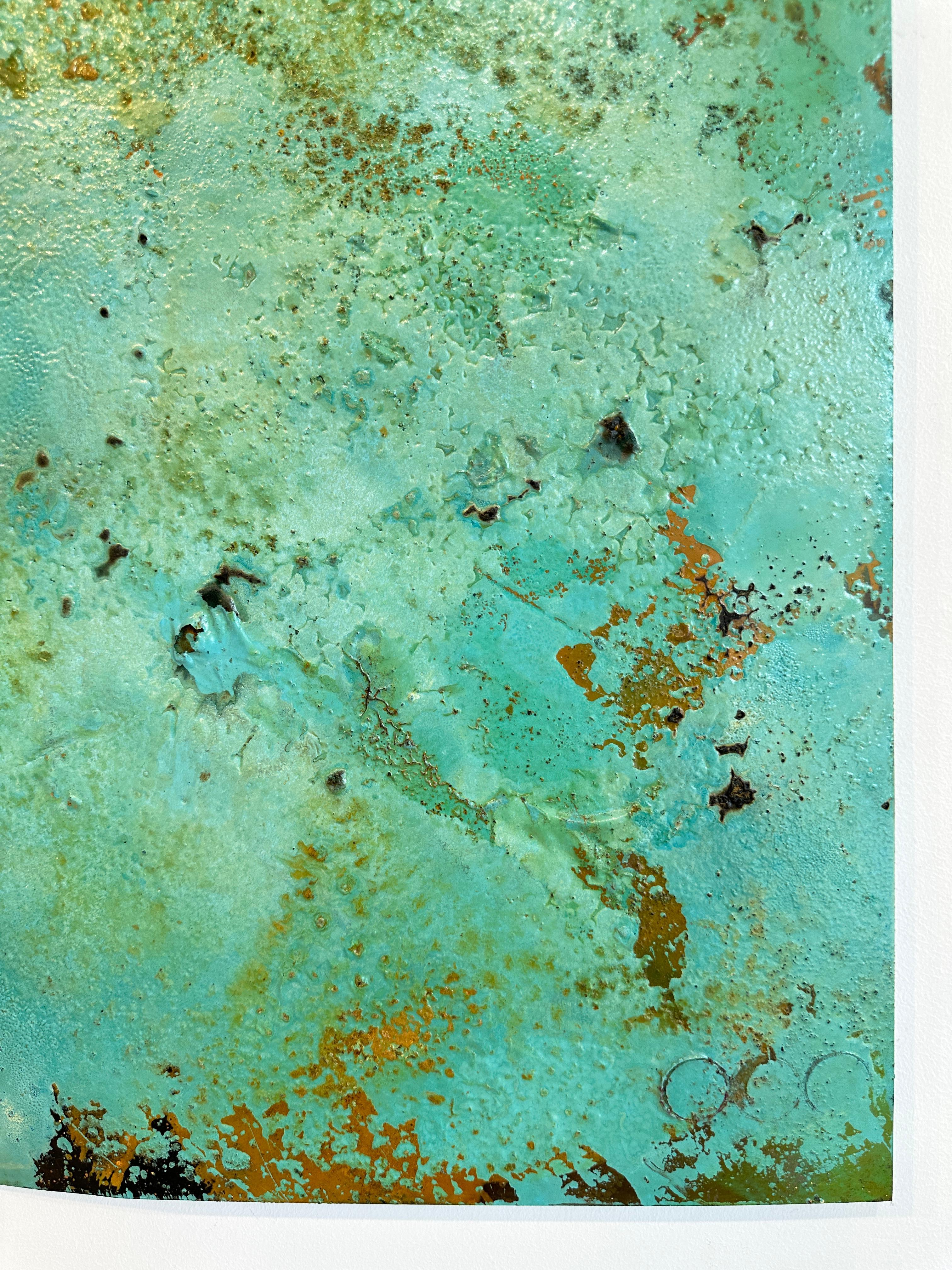 Barley Sam Peacock Contemporary Oil Painting steel, abstract landscape painting in vendita 5