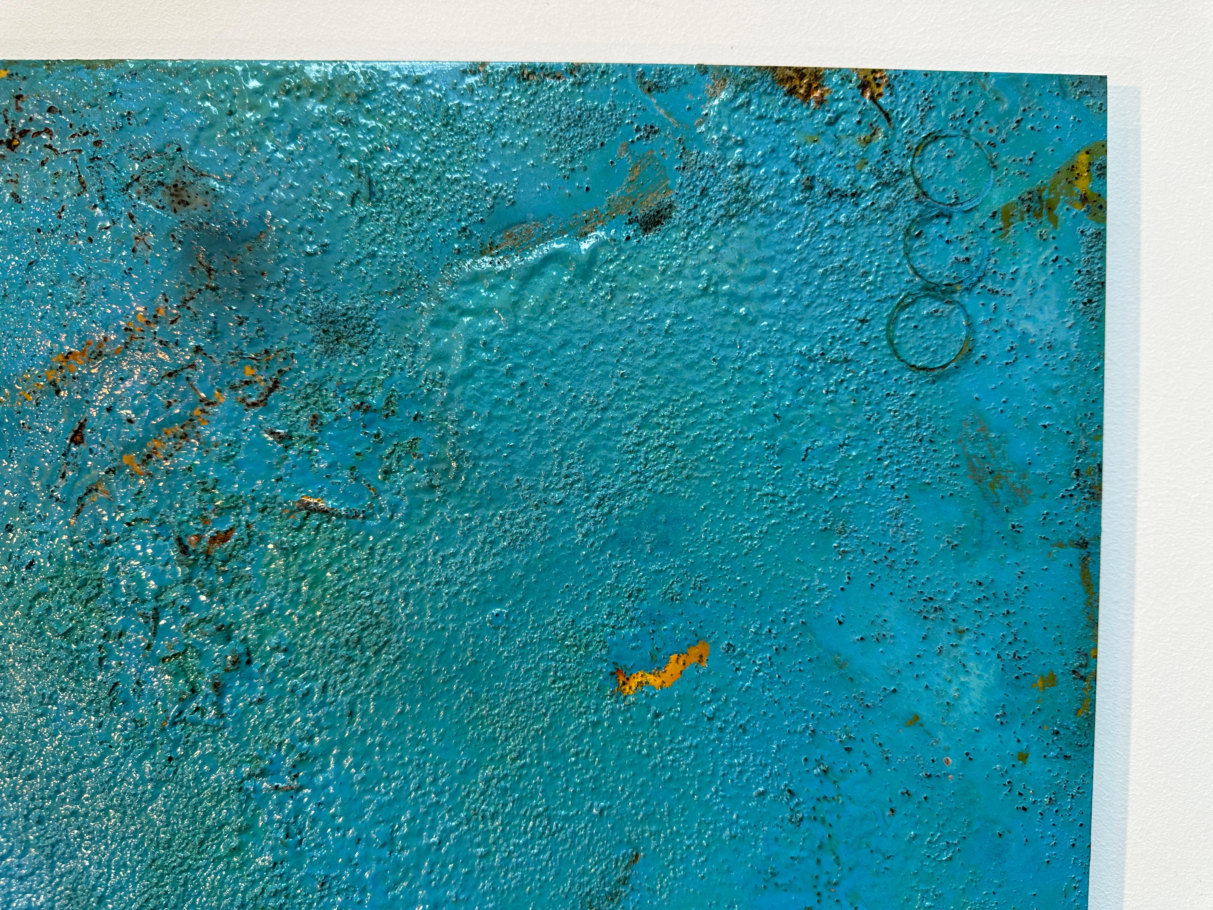 Bury by Sam Peacock Contemporary Oil Painting steel, abstract landscape painting in vendita 9