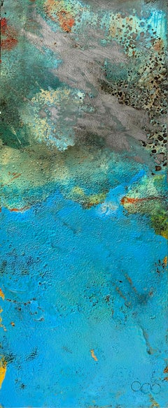 Bury by Sam Peacock Pintura al óleo contemporánea acero, pintura paisaje abstracto