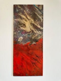 Oban Sam Peacock Contemporary Oil Painting steel, abstract landscape painting