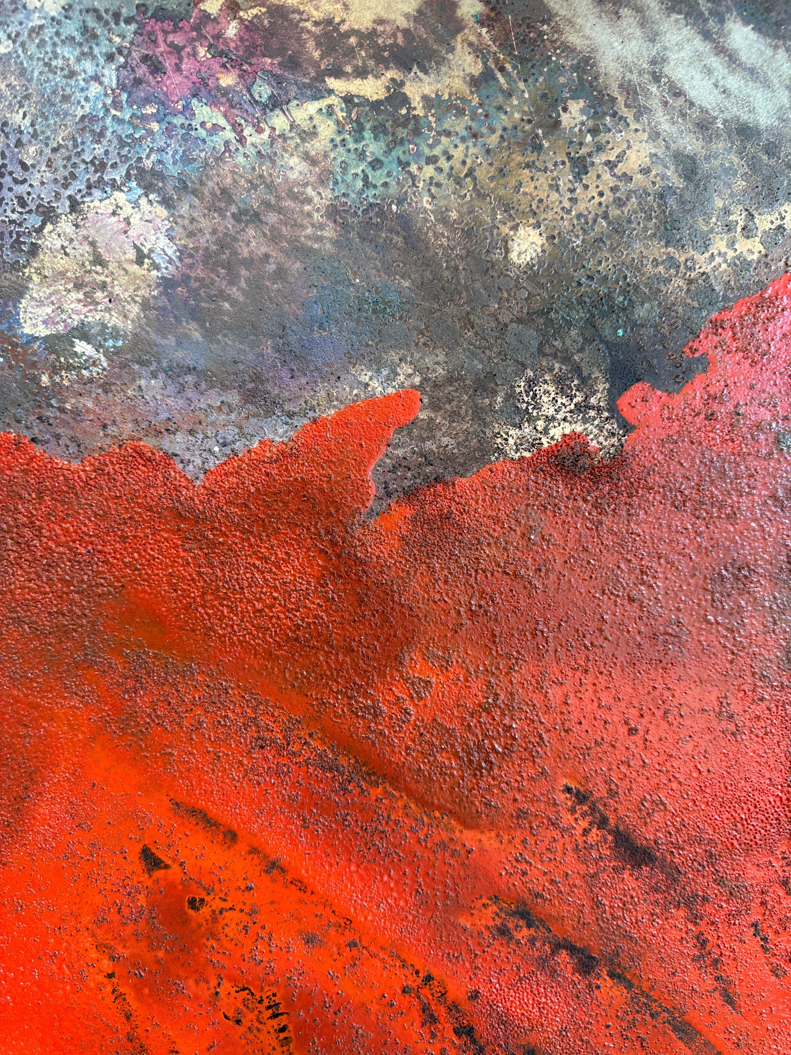 Oban Sam Peacock Contemporary Oil Painting steel, abstract landscape painting in vendita 4
