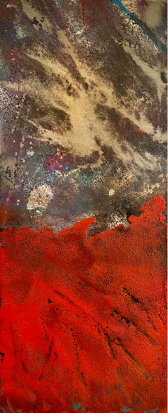 Oban Sam Peacock Contemporary Oil Painting steel, abstract landscape painting