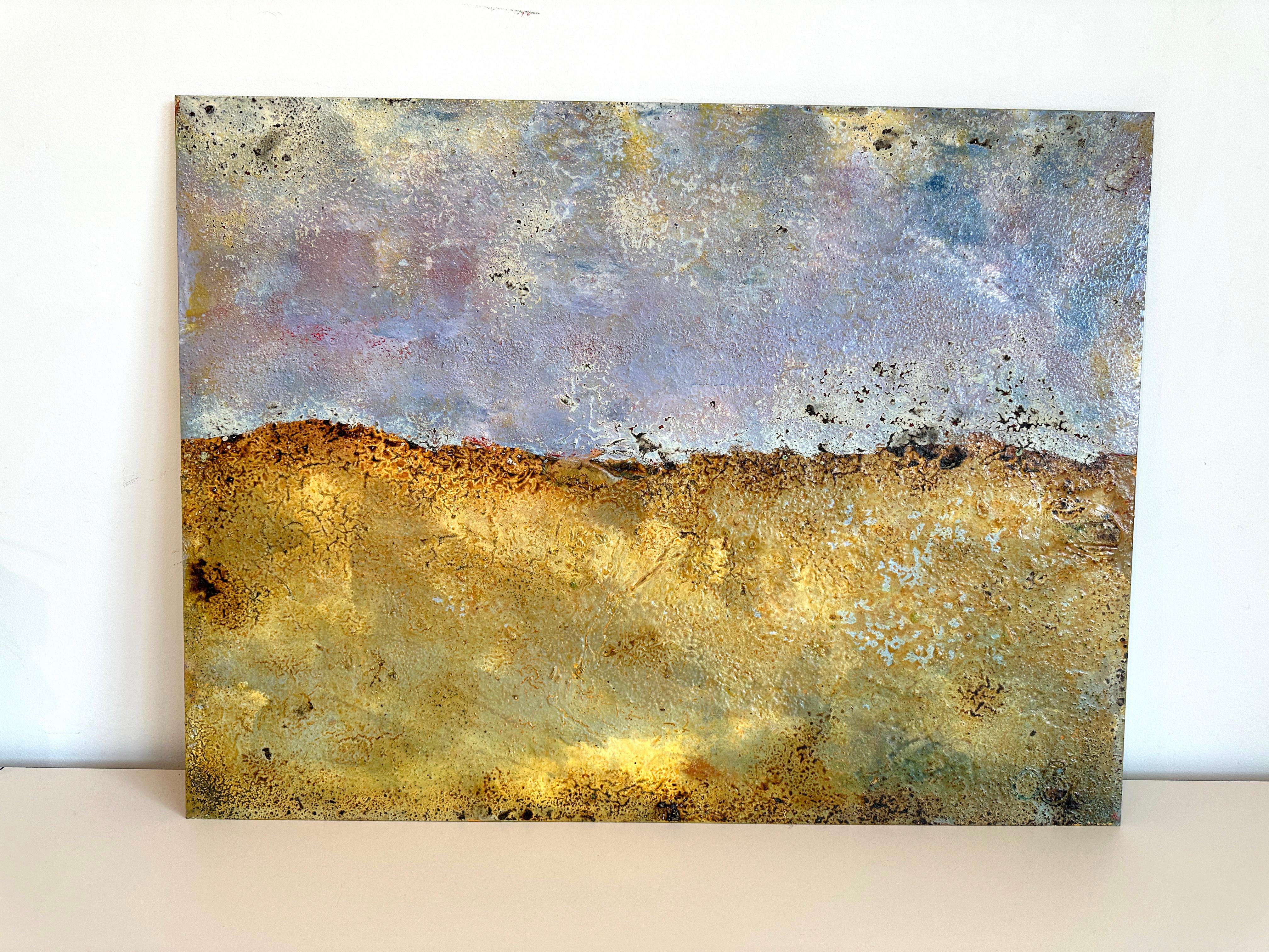 Singleton Sam Peacock Contemporary Oil Painting steel, abstract painting in vendita 10