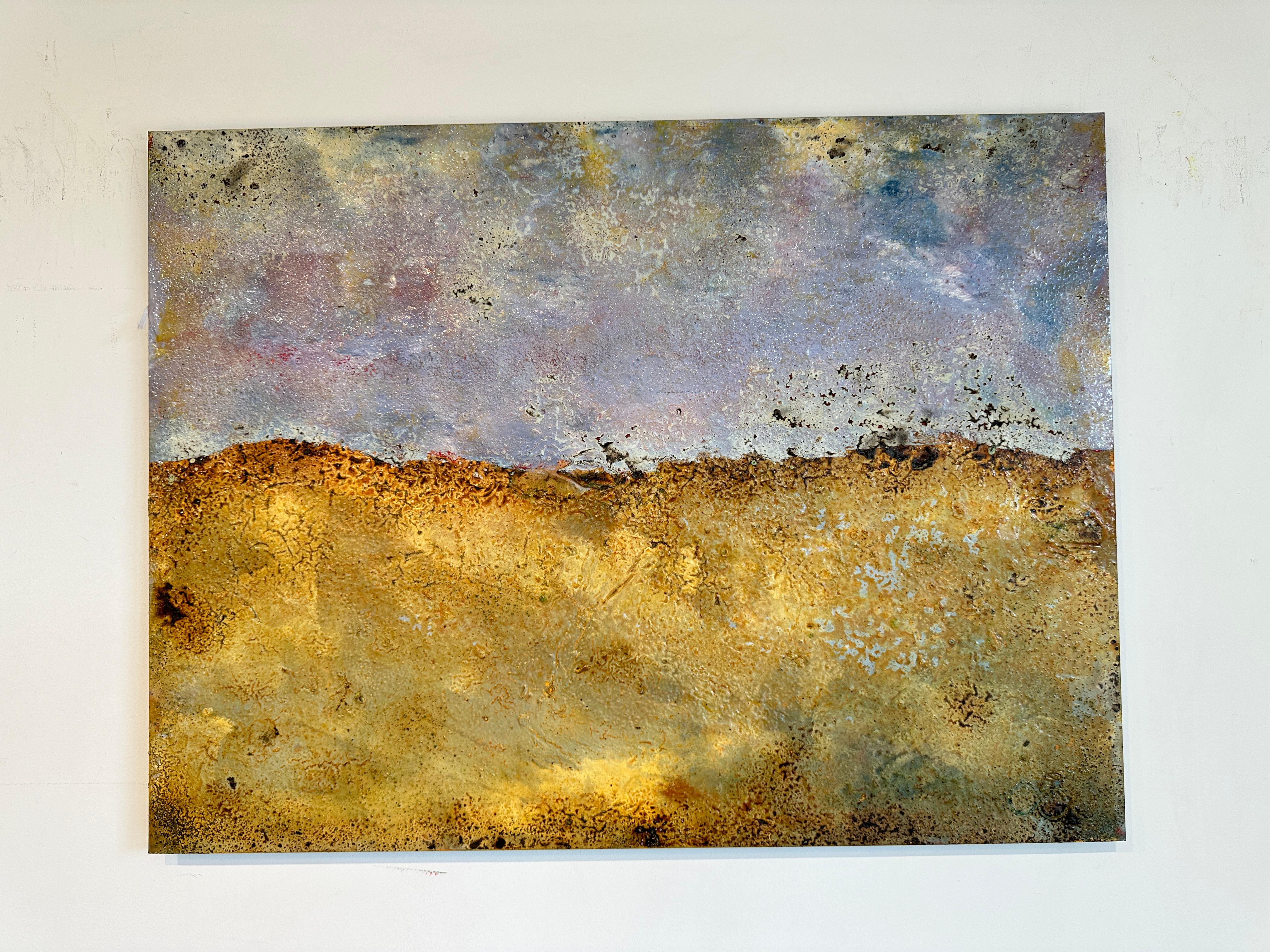 Singleton Sam Peacock Contemporary Oil Painting steel, abstract painting in vendita 1