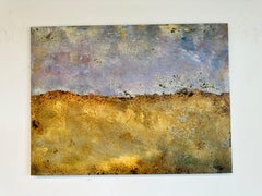 Singleton Sam Peacock Peinture à l'huile contemporaine acier, peinture abstraite